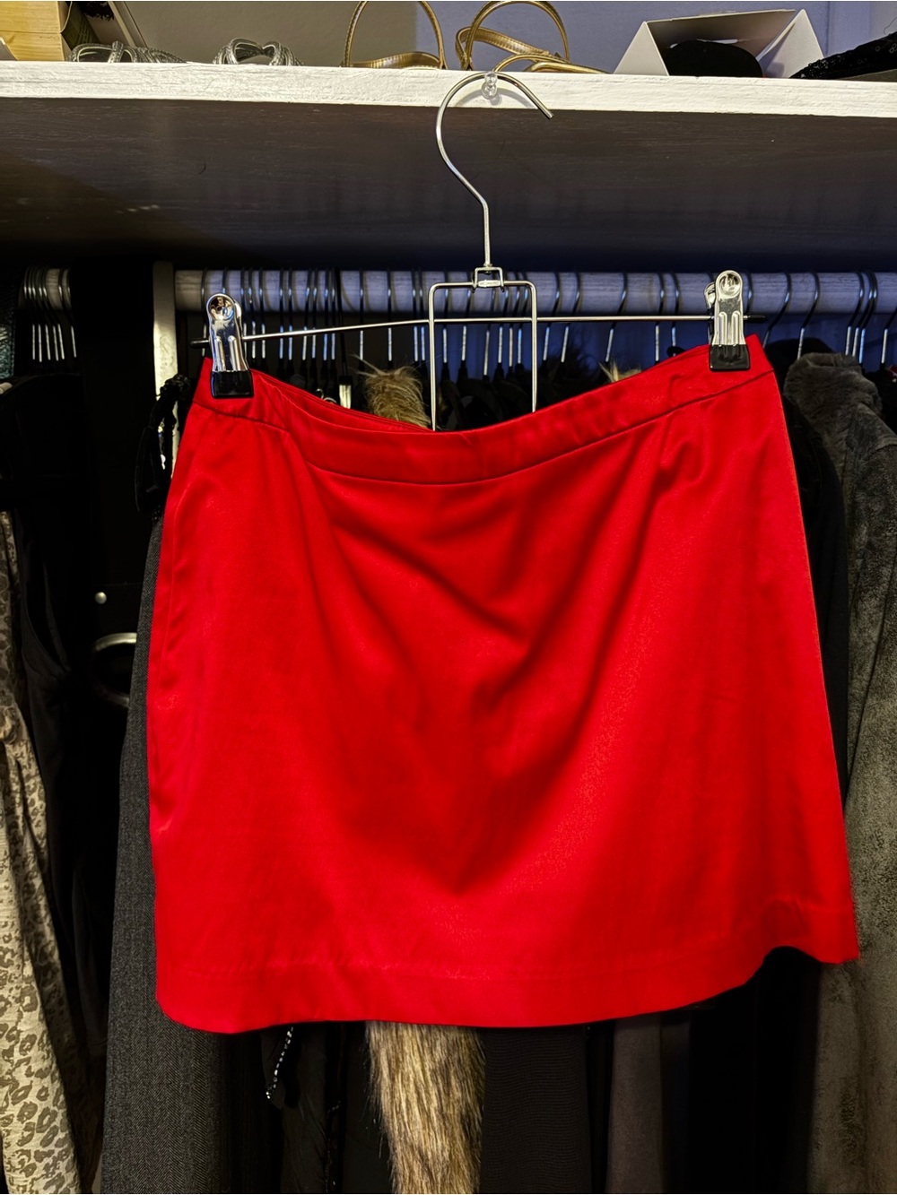 Bright Red Mini Skirt - Picture 2 of 4